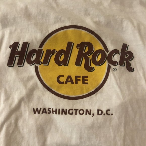 Hard Rock Cafe Washington DC T-Shirt Crew Neck White Size L Large Y2K - Picture 2 of 4